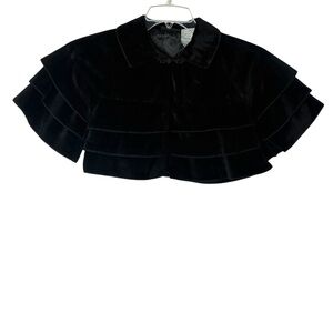 Mary-Kate And Ashley Black Layered Lined Bolero Cape Jacket Girls S‎ 6/6X